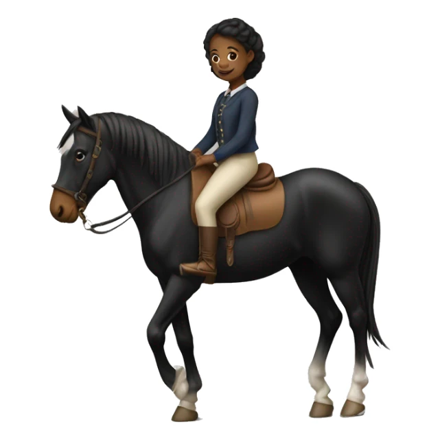 Fille noire qui fait du cheval sticker