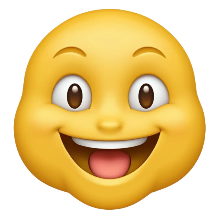 create an like yellow emoji that looks teally relaxed and smiles more on one site than another like one part of the mouth is wider up then the other. ONE part of the mouth should smile more then the other party sticker