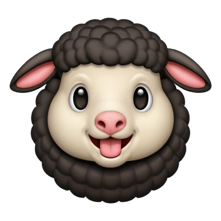 Oveja negra sacando la lengua en actitud de risas sticker