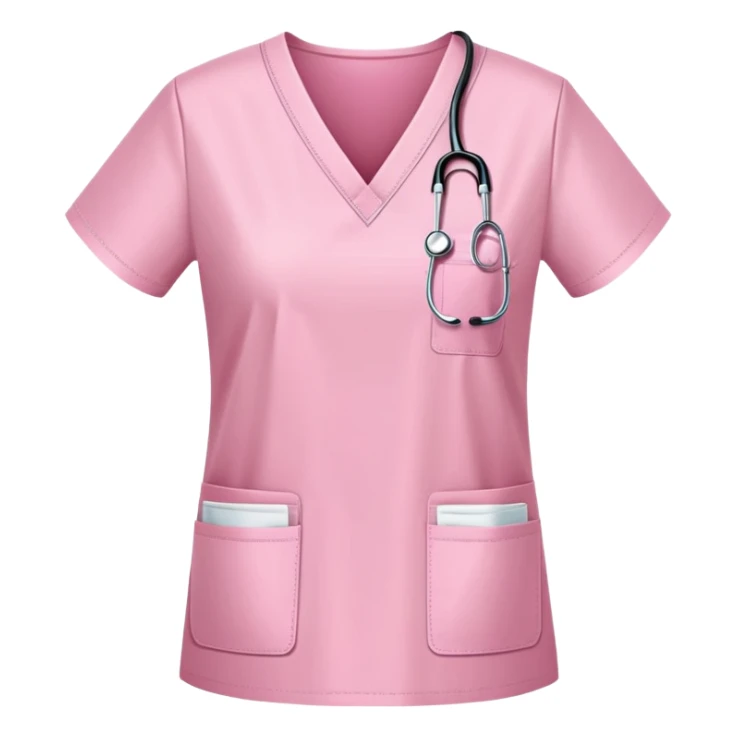 light pink medical scrubs uniform folded neatly without any human wearing it sticker
