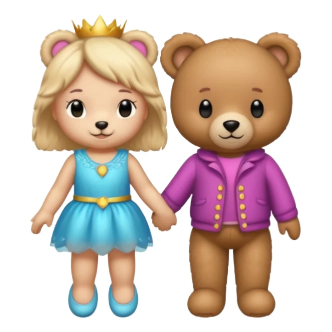Teddy and fairy as couple sticker