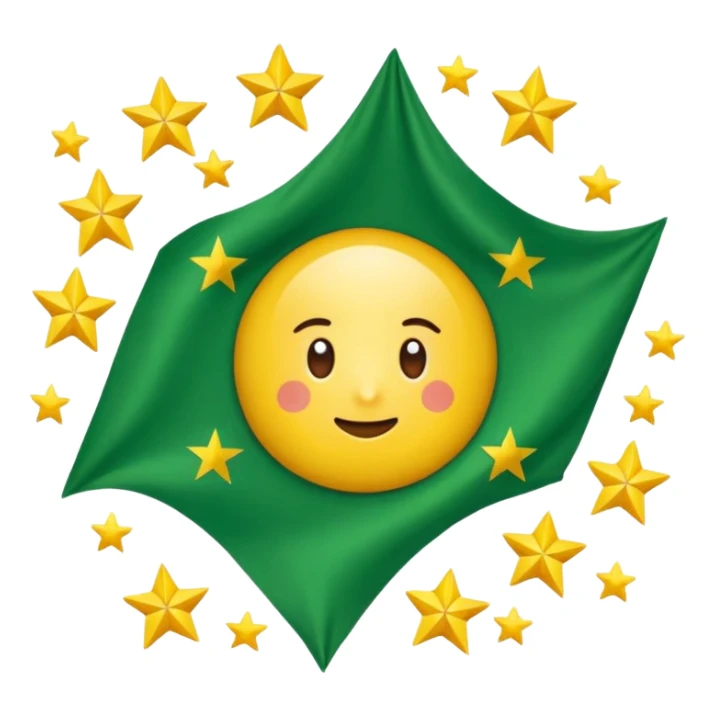 Bandera verde con 8 estrellas amarillas en el centro forando un circulo sticker