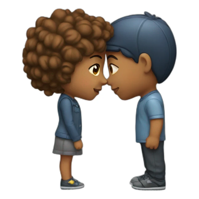Girl with boy kissing  sticker