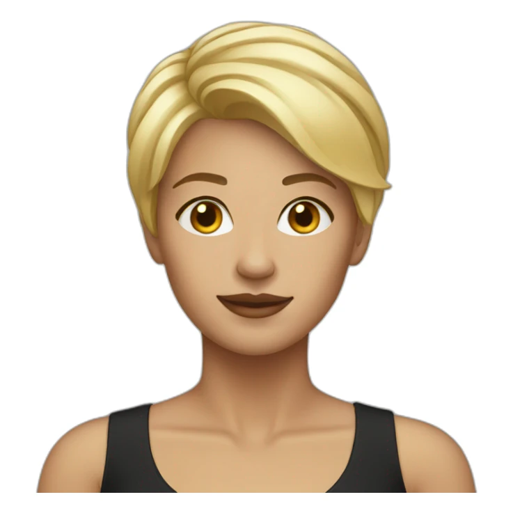 woman blonde short hair no glasses black outfit sticker
