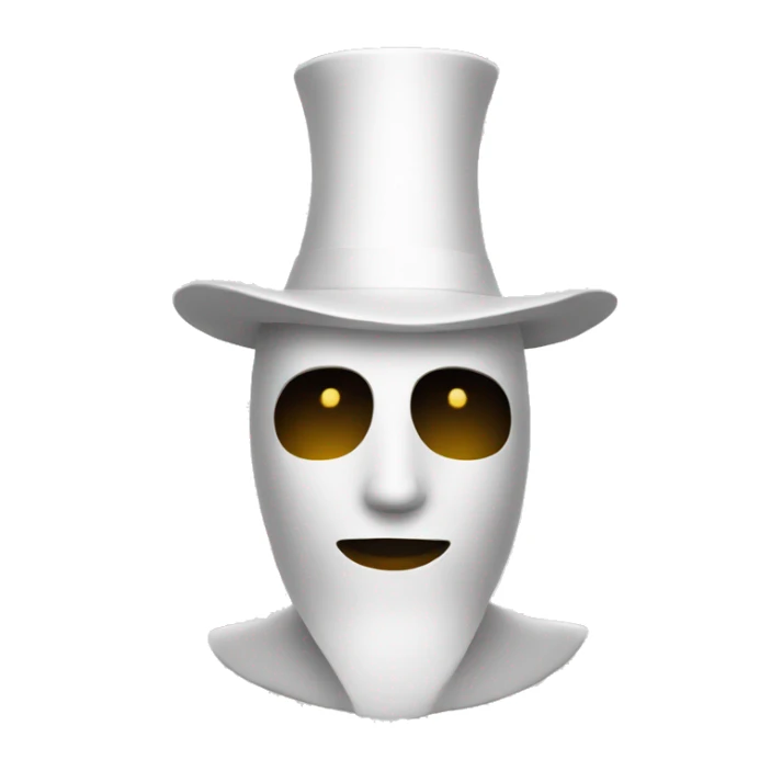 A man wearing a white gown with a tall pointed whit hat/mask. sticker