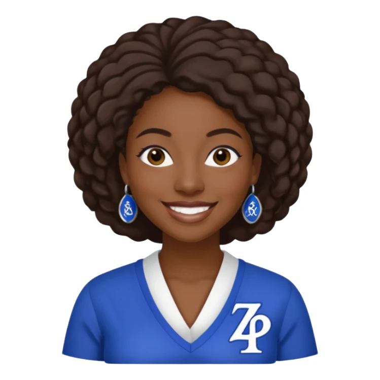Zeta Phi Beta Sorority black women emoji. sticker