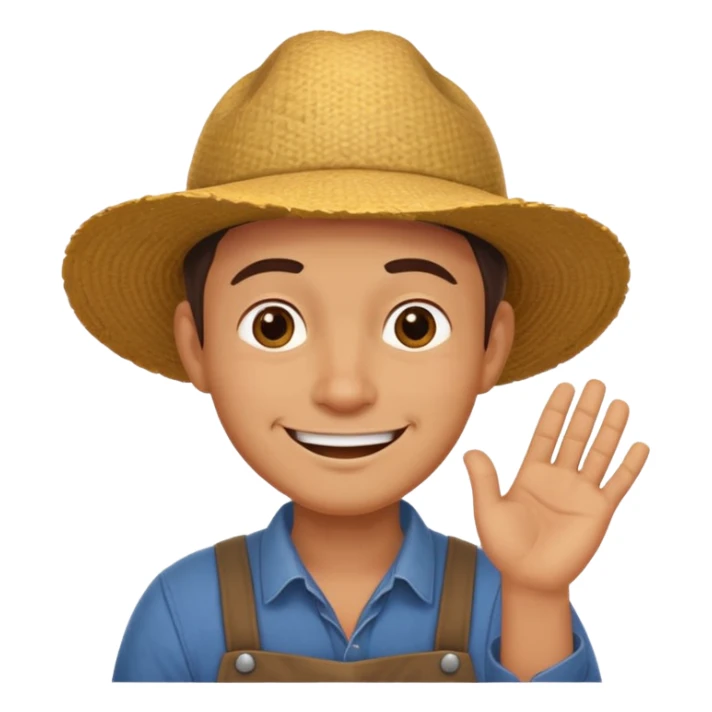 combination of these 👨‍🌾😄 with 🤔 gesture; a and under his face and thinking sticker