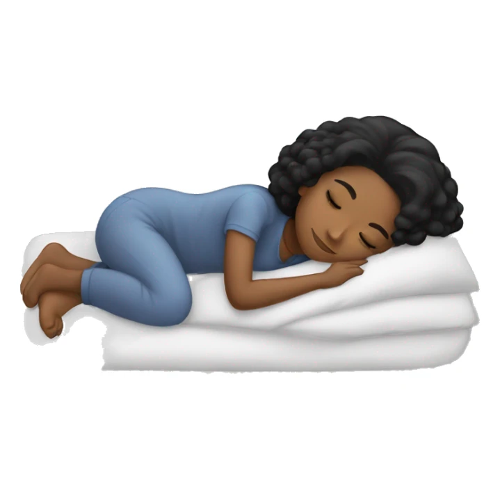 Black hair girl sleeping sticker