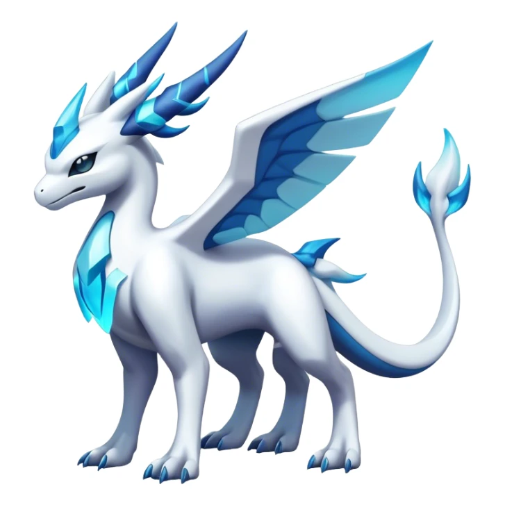 Futuristic lugia-reshiram-suicune-Glaceon-hybrid, full body sticker
