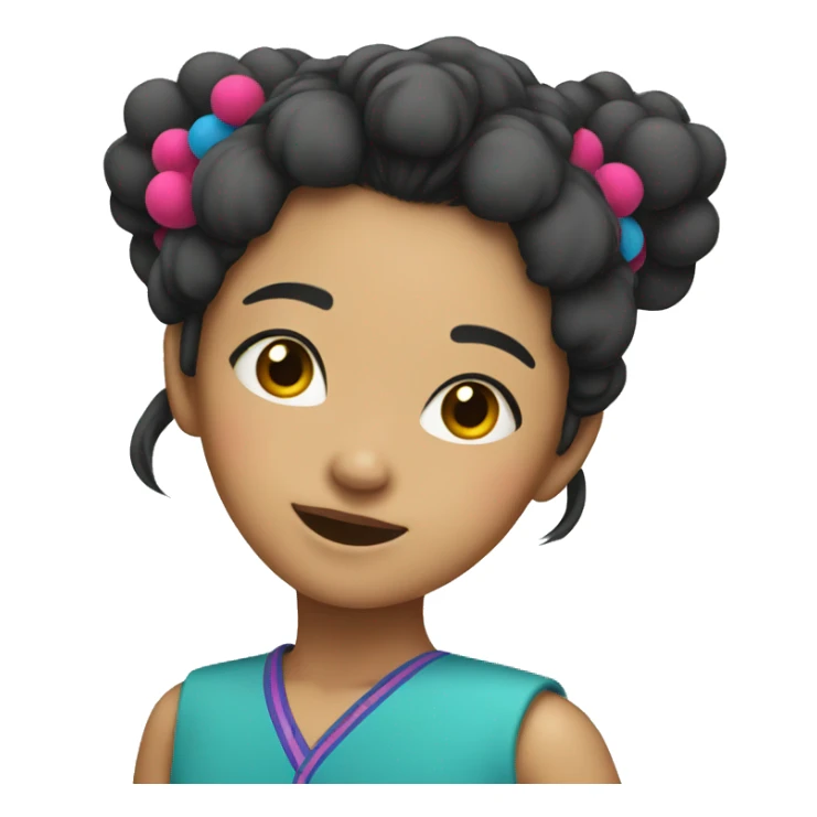 asian girl with pom poms sticker