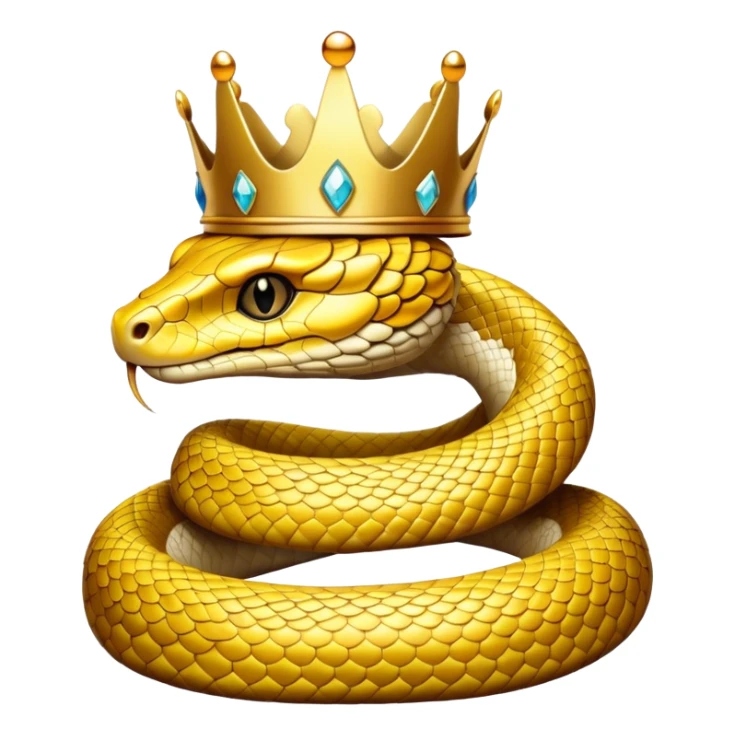 majestic golden snake wearing a crown sticker