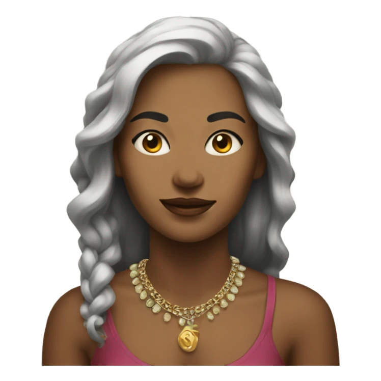 Female portrait with necklace indoors sticker