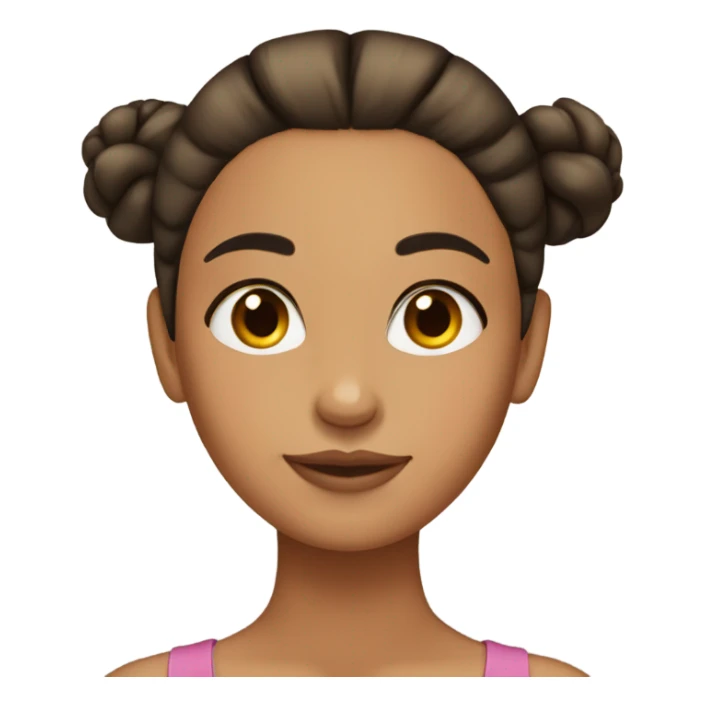 Tan girl with a low middle part bun- dark hair sticker