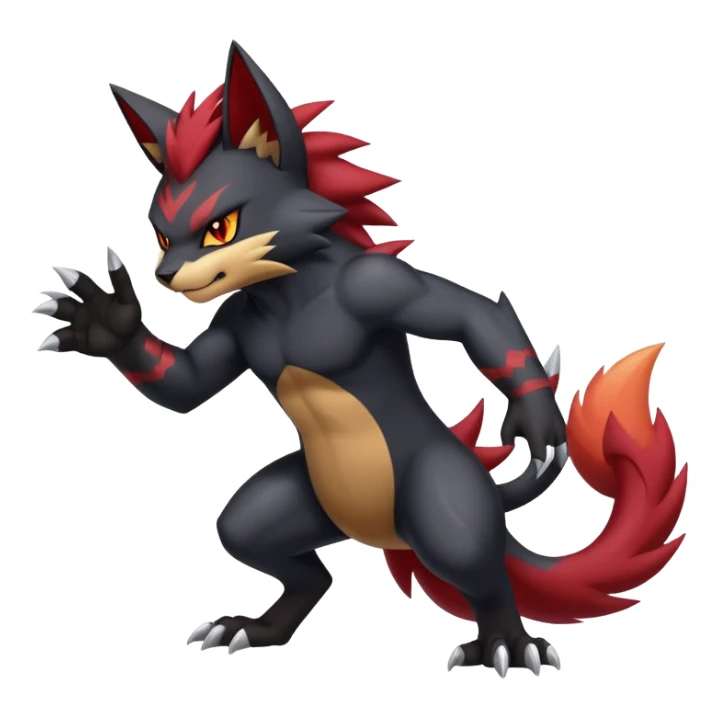 Shiny Dark Badass Handsome Torracat-Zoroark full body sticker