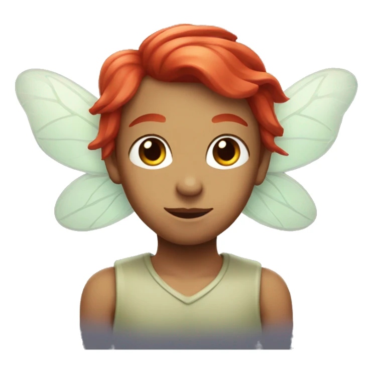 A fairy with wings and red hair sticker