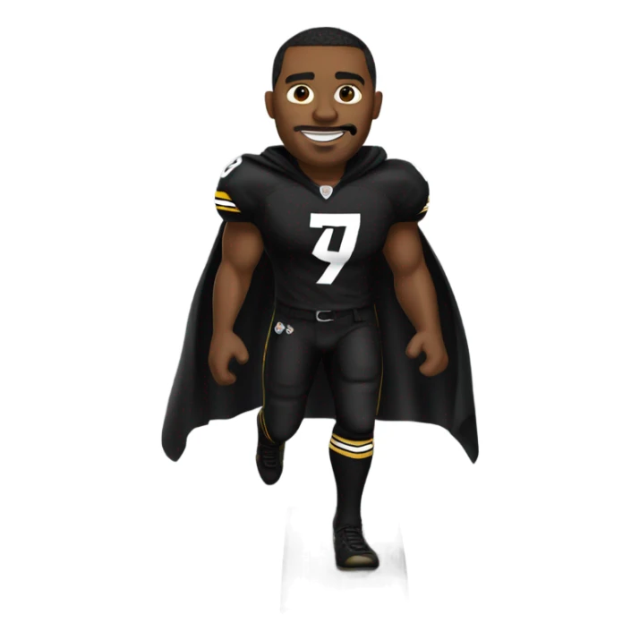 Pittsburgh Steelers player in uniform with black cape. sticker