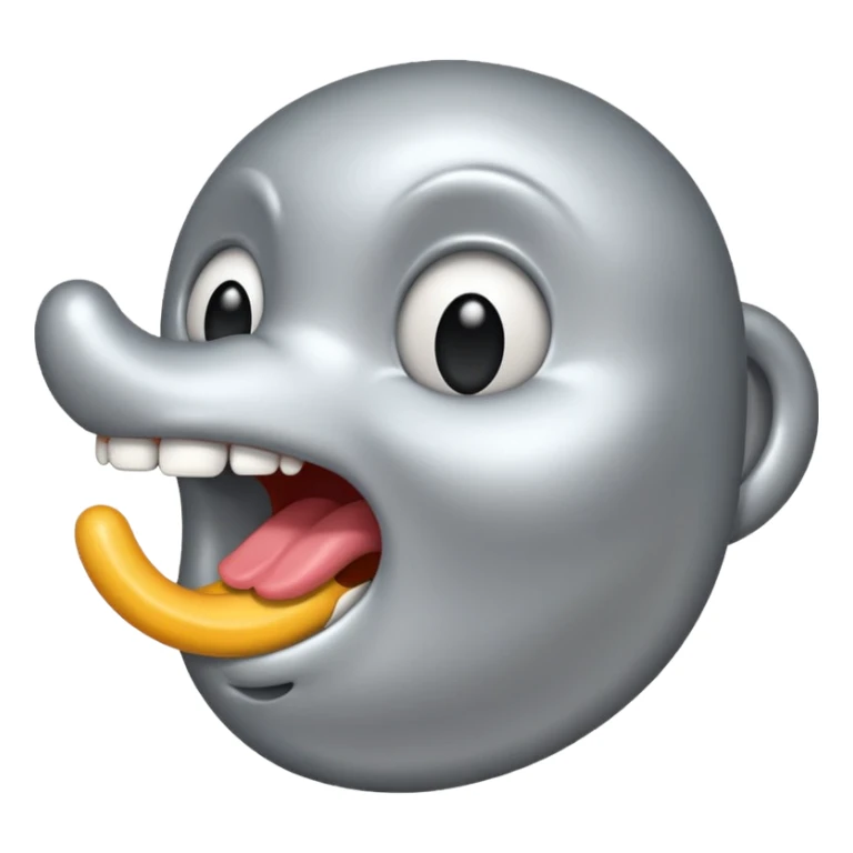 a tongue made of silver sticker