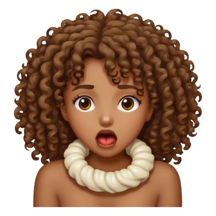girl with curly hair choking  sticker