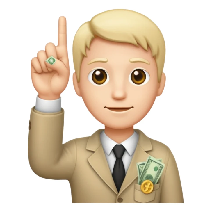 two fingers cross with money sticker