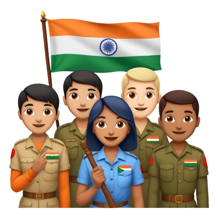 Indian Freedom fighters with the indian flag sticker