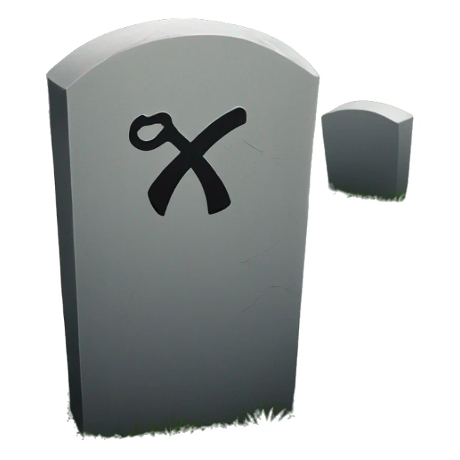 grave with shove sticker