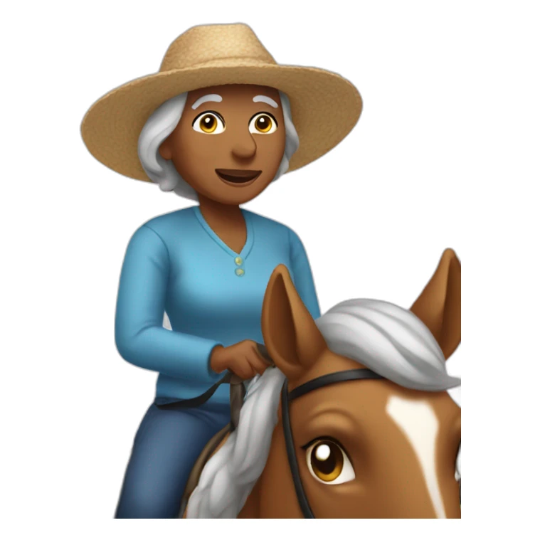 grandmother ride a horse sticker