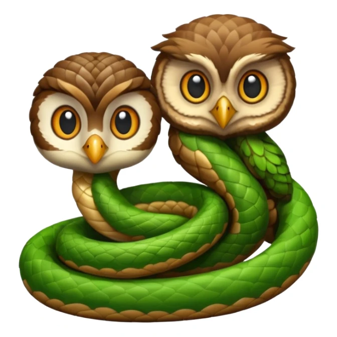 Baby snake and baby owl sticker