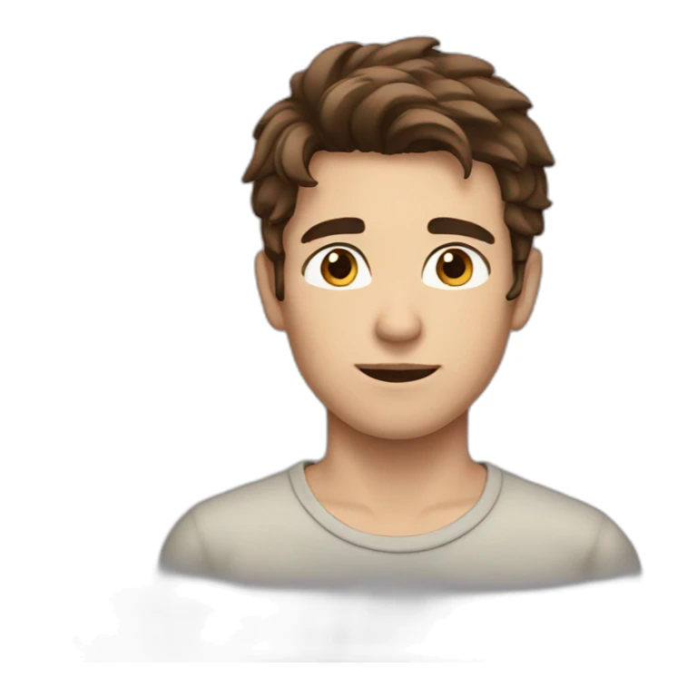 Attractive boy with brown hair and brown eyes sticker