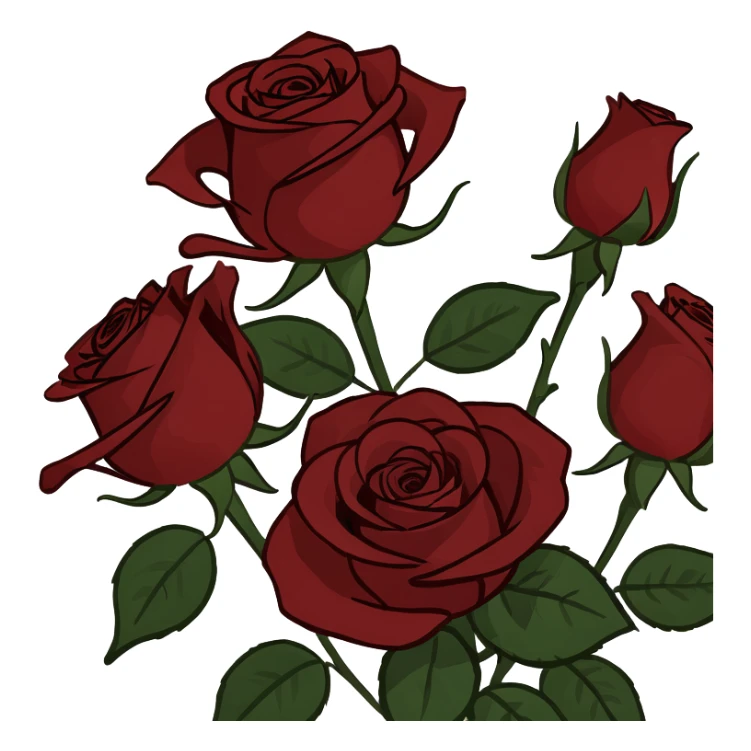 bouquet of wine red roses sticker