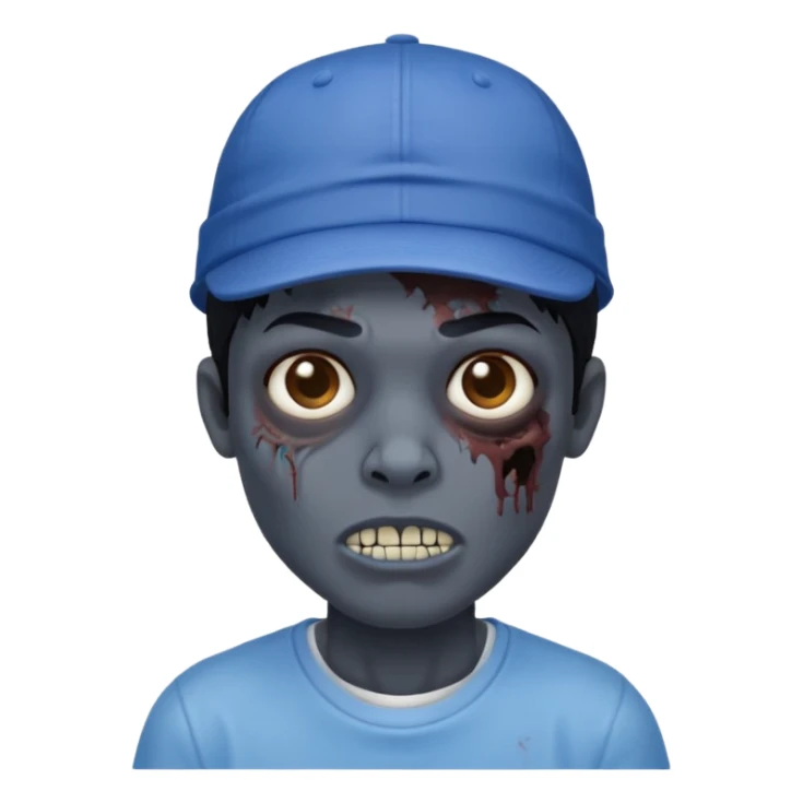 zombiede cabelo preto e boné azul sticker