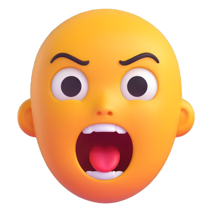 screaming face with terrified expression, horror game emoji style for stream sticker