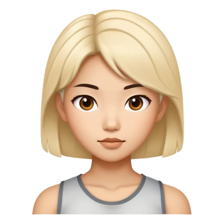 Strong Asian girl with hair high light sticker