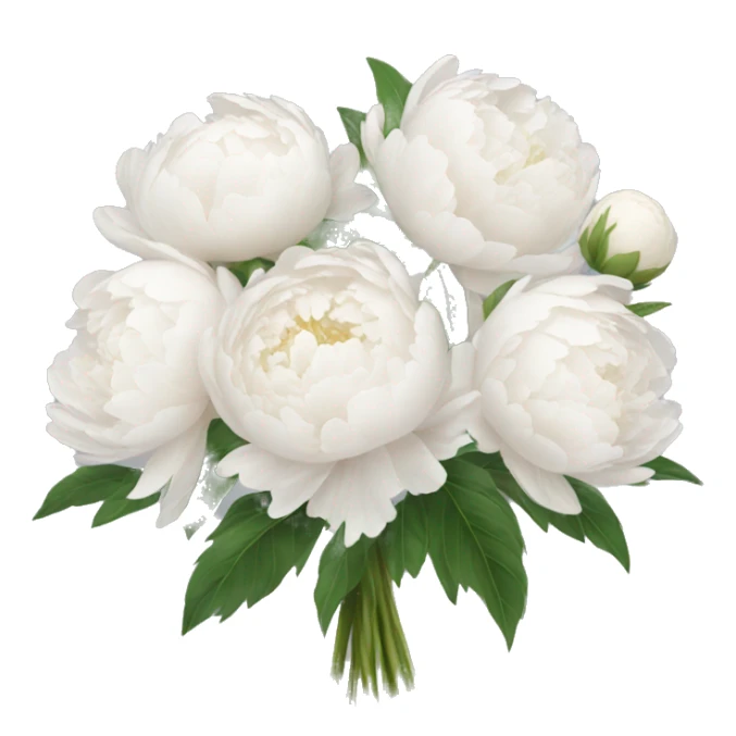 White peonies bouquet  sticker