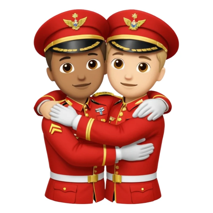 dos soldados dando es un abrazo de solidaridad de fraternidad sticker