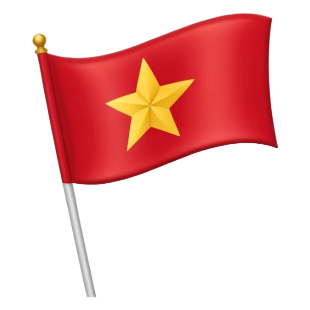 Bandeira do Pará em cor vermelho e uma listra banca na vertical e uma estrela dourada no centro sticker