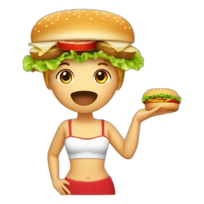 Une sirène qui mange un hamburger sticker