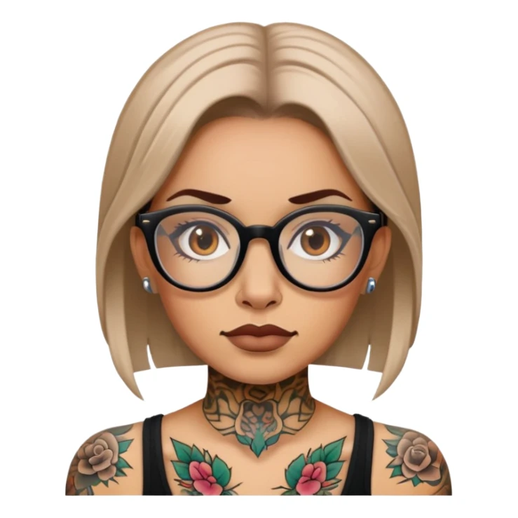 woman face with tattoos wearing glasses sticker