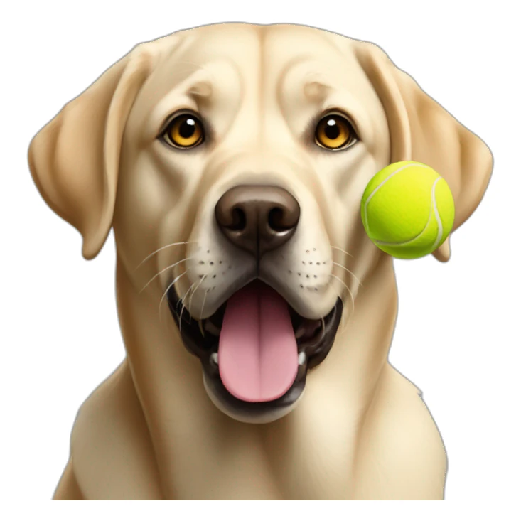 Labrador holding 4 tennis balls in mouth sticker