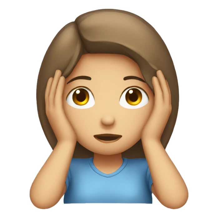 an girl holding his head because of stress sticker