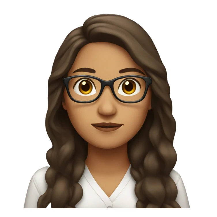 Mexican Woman with glasses and long brown hair  sticker