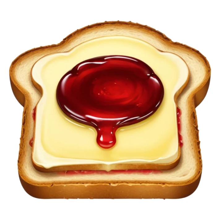 a slice of bread with butter and jam sticker