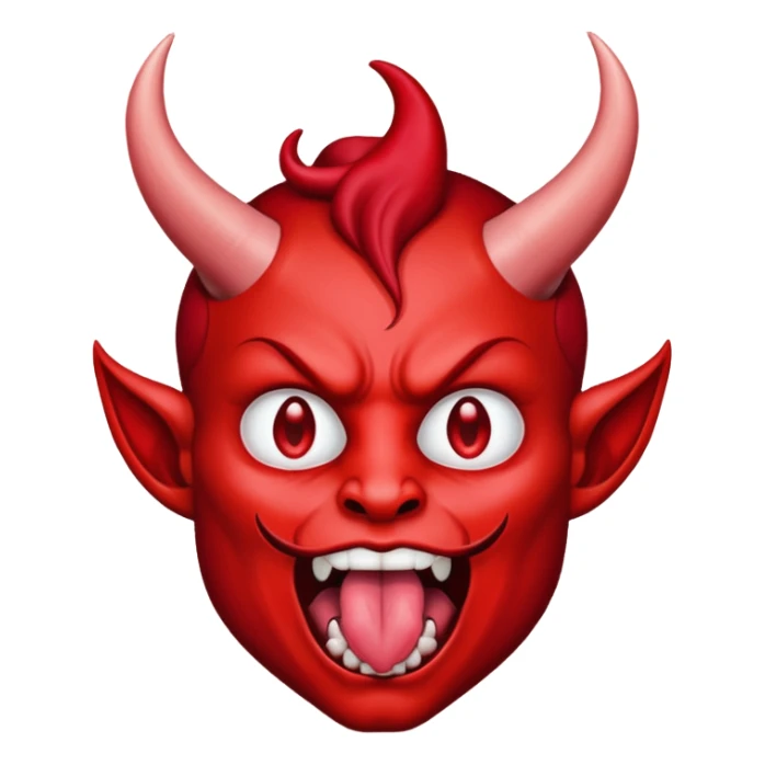 person with devil horn sticking tongue out  sticker