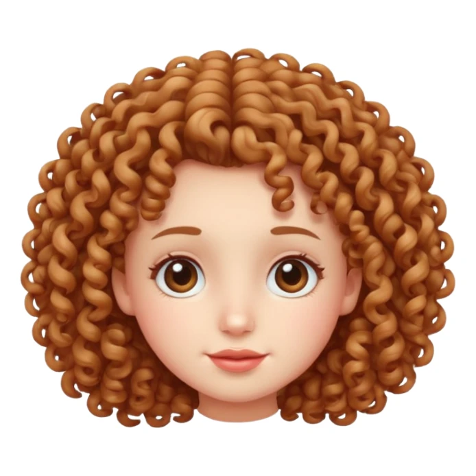 Cute face with a curly hair sticker