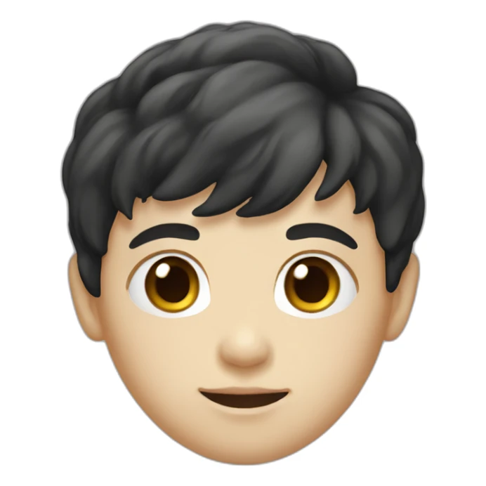 kid with dark hair5 and white skin sticker