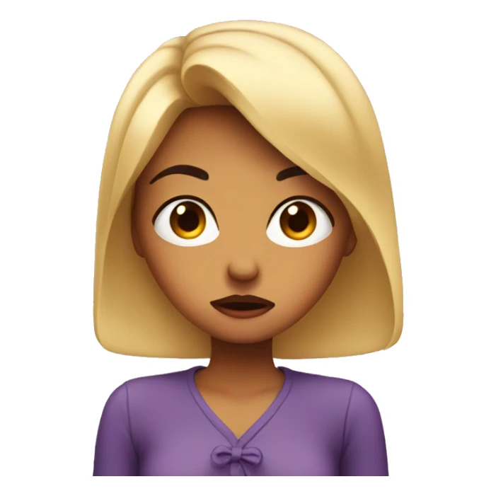 Girl annoyed kiss face sticker