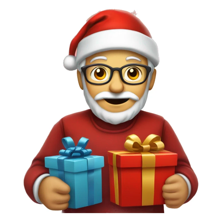 père Noël avec cadeau est costume rouge  sticker