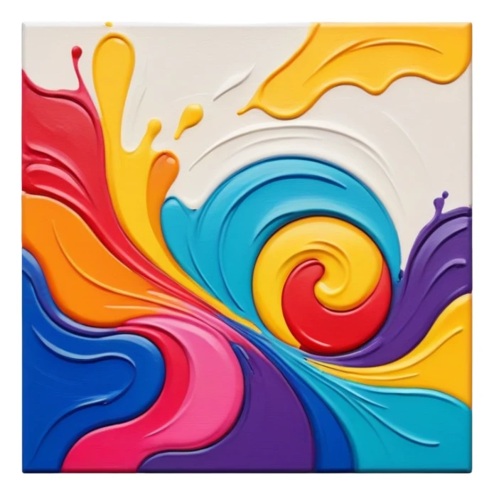 canvas, colorful painting sticker