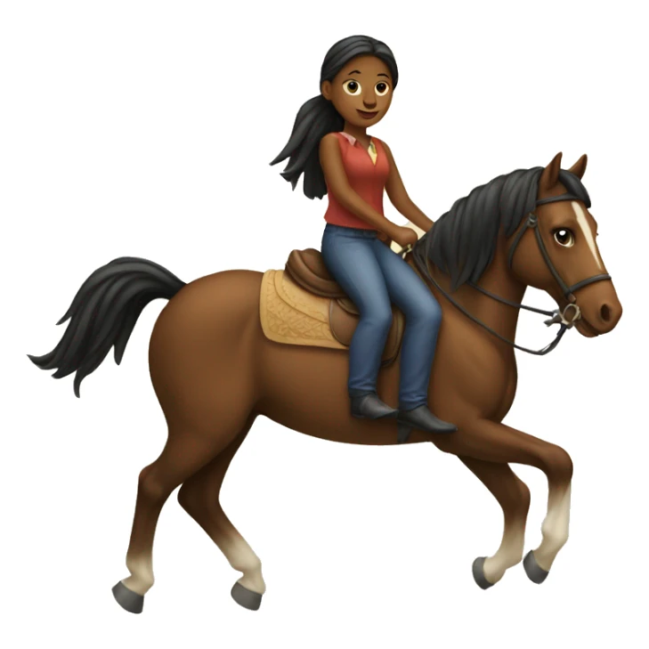a girl on a horse sticker