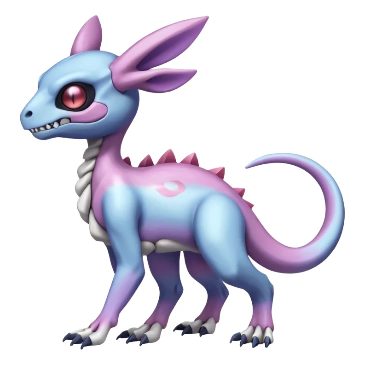 Shiny Duskull-Cubone-Salandit-Sylveon-Fakémon-hybrid-creature (full body)  sticker