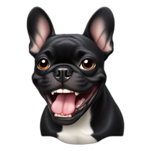  black french bulldog showing teeth sticker